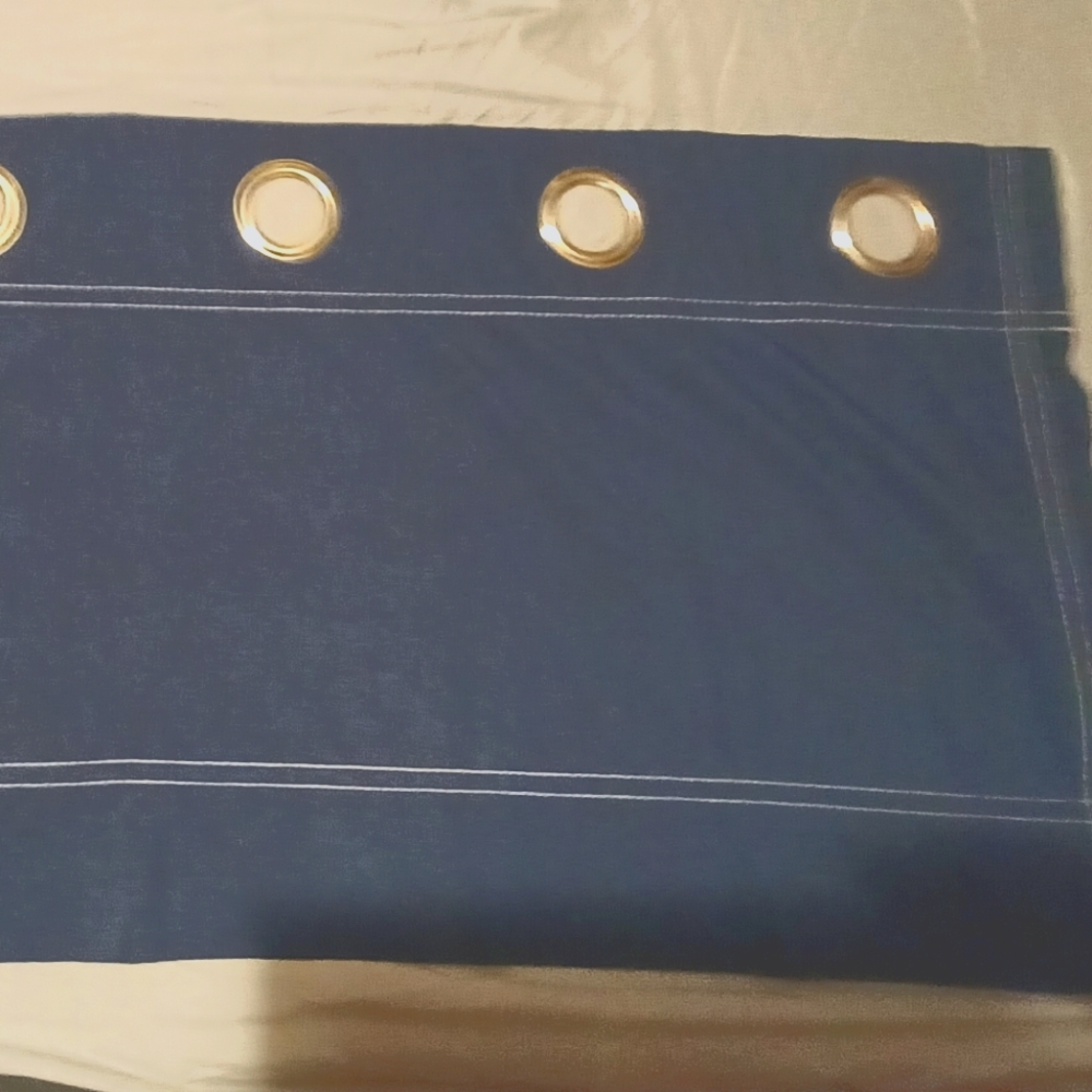 4 Navy Valances with Grommets